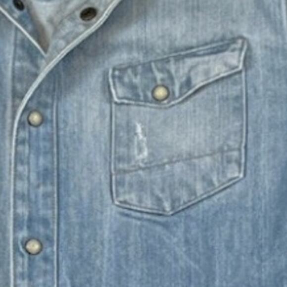 All Saints Long-Sleeve Denim Shirt in Blue | Size M - Picture 5 of 6